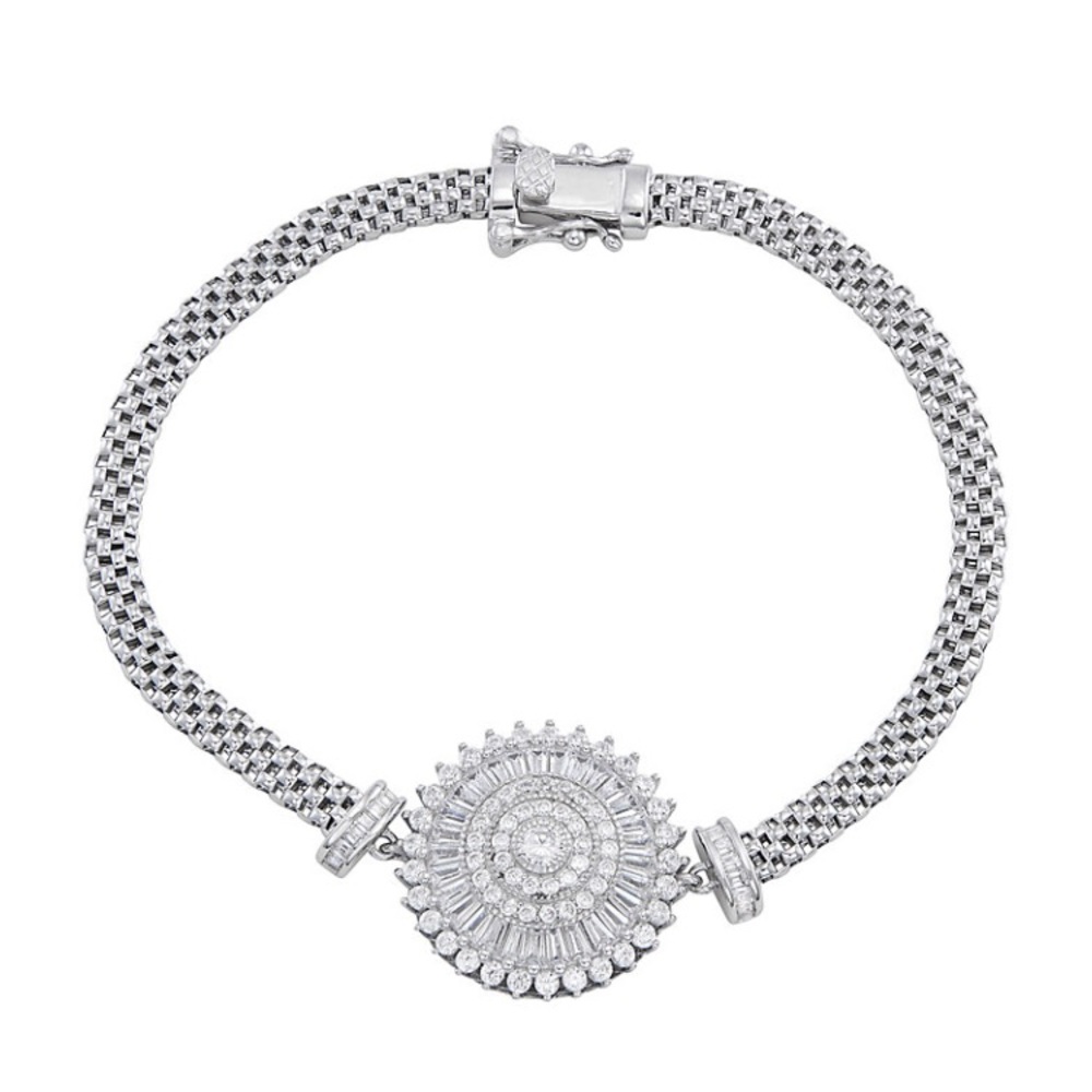 NWT Sterling Silver disk mesh Bracelet